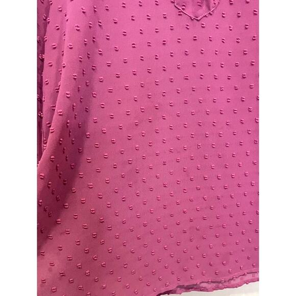 Matilda Jane Serendipity  Blouse Womens XS Mauve Swiss Dot Sheer Peasant Top - Picture 5 of 7